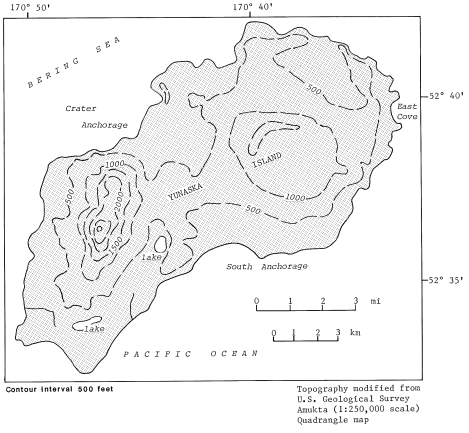 Topographic map of Yunaska.