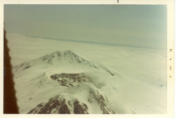 Aerial view of Great Sitkin, 1973.