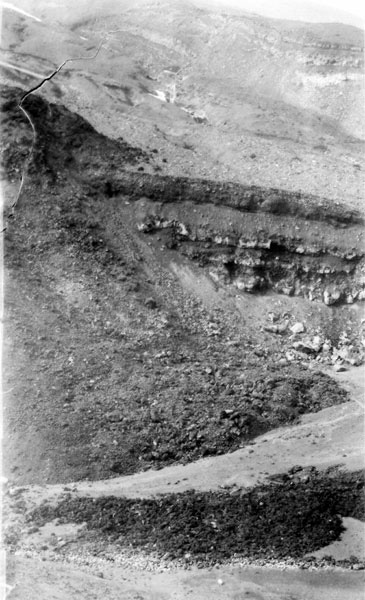Lava flow into crater 5, 1929 fissure eruption. COATS 525 in USGS photo archive.