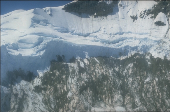 Headwall of avalanche on Iliamna Volcano.