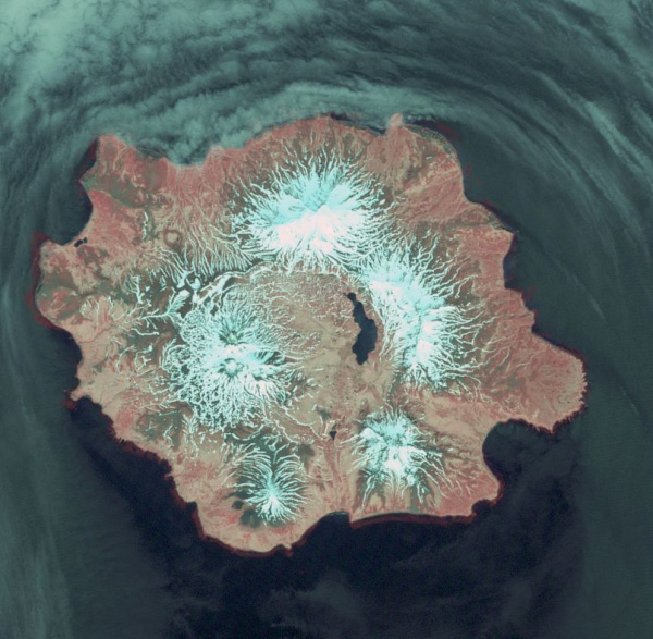 Landsat image of Semisopochnoi Island.