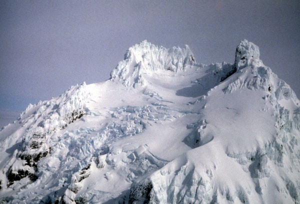 Aerial view of Isanotski Peaks on Unimak Island.