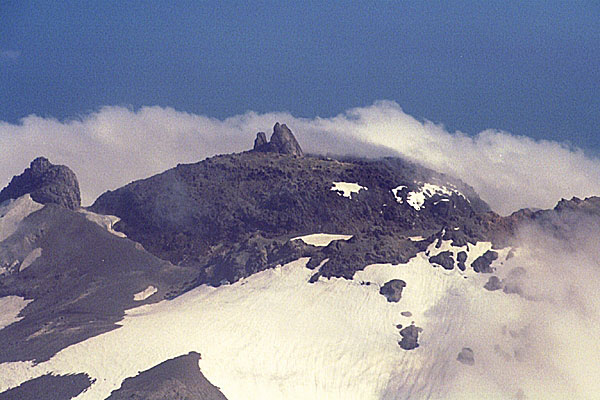 The dome and spine on Mt. Augustine taken from aircraft.