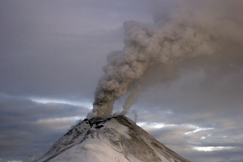 Steam and ash cloud Augustine Volcano