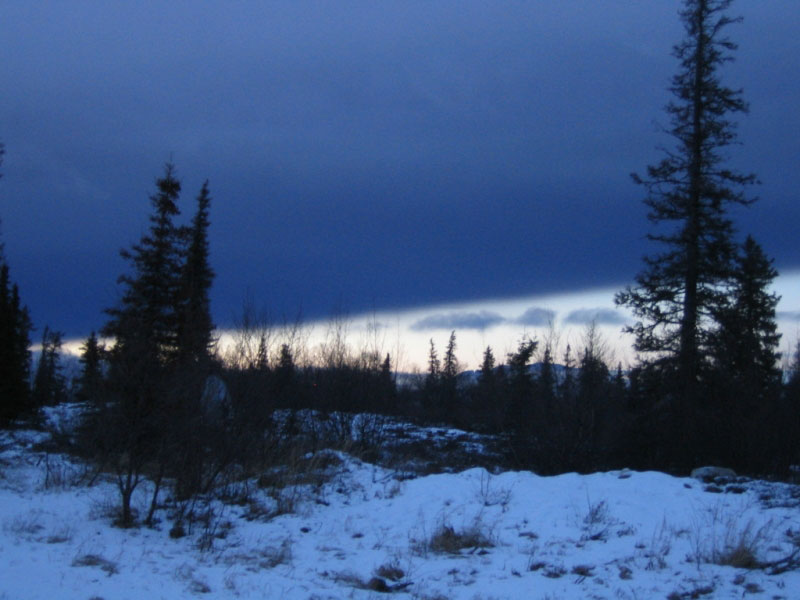Ash cloud over Pedro Bay, from Augustine eruption on January 17, 2006.