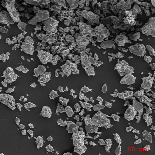 SEM image of the ash erupted by Augustine volcano on January 13, 2006. 

The ash sample was collected during the ashfall in Homer, Alaska by John Paskievitch, AVO. The image was acquired by Pavel Izbekov using ISI-40 Scanning Electron Microscope at the Advanced Instrumentation Laboratory, University of Alaska Fairbanks. Image courtesy of AVO/UAF/USGS.