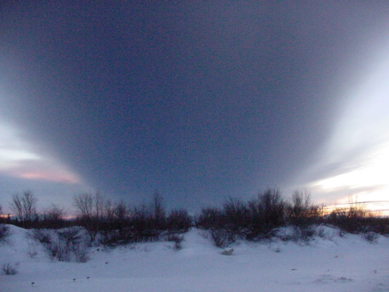 Image of the plume from Augustine's January 17, 2006 eruption, taken from Iliamna by Anna Nickoli.