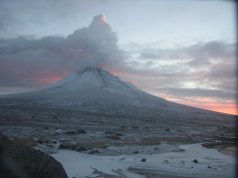 Time lapse camera image taken from Burr Point, a site on the coast 3.5 miles north of the summit.