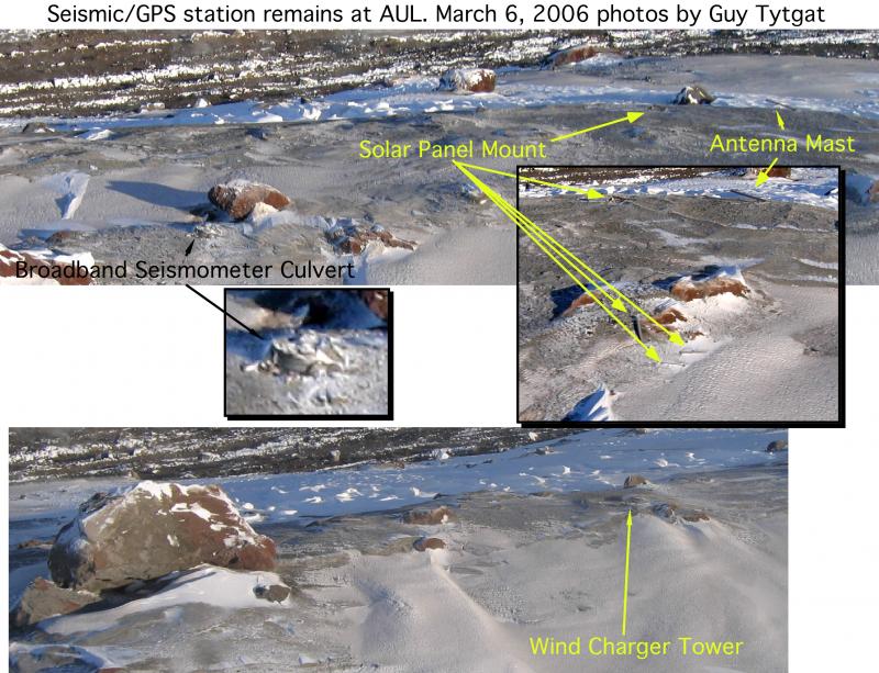 Remains of AVO Seismic and PBO GPS station.