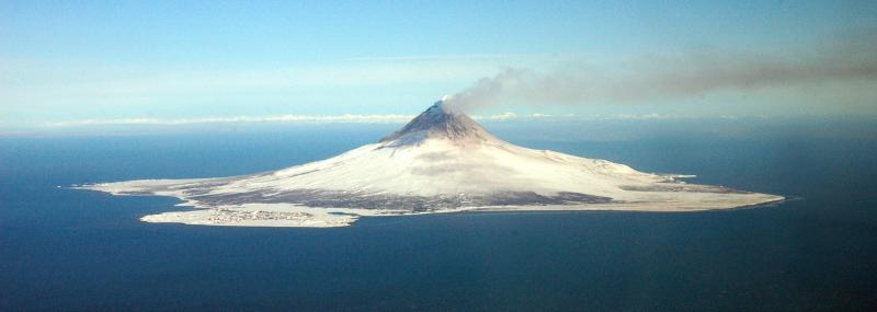 Augustine volcano viewed from the west.