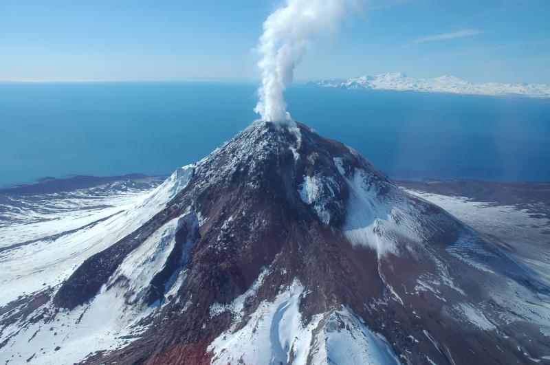 Oblique photo of Augustine Volcano viewed from the north.