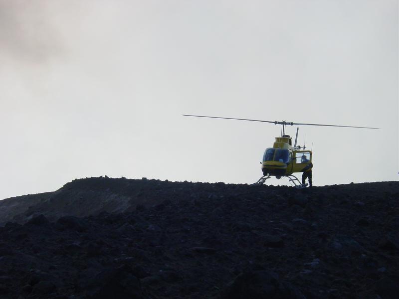 Augustine Field work, August, 2006. Long Ranger on summit plateau.