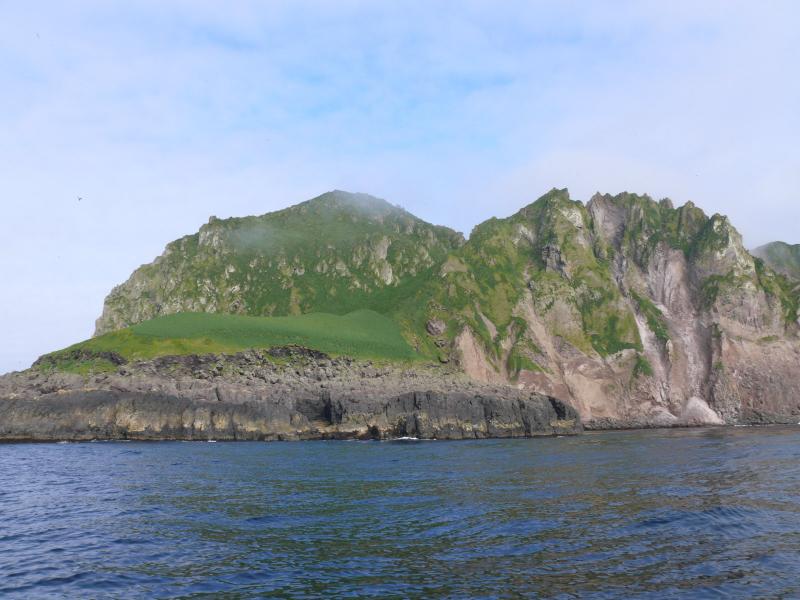 Koniuji Island, as seen from the Minnow. Photograph courtesy of Bob Webster.