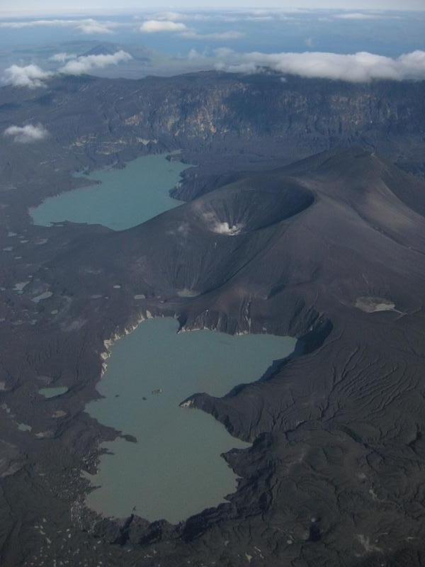 Oblique photo showing the new vent complex and Cone D. Photo taken looking from west to east.