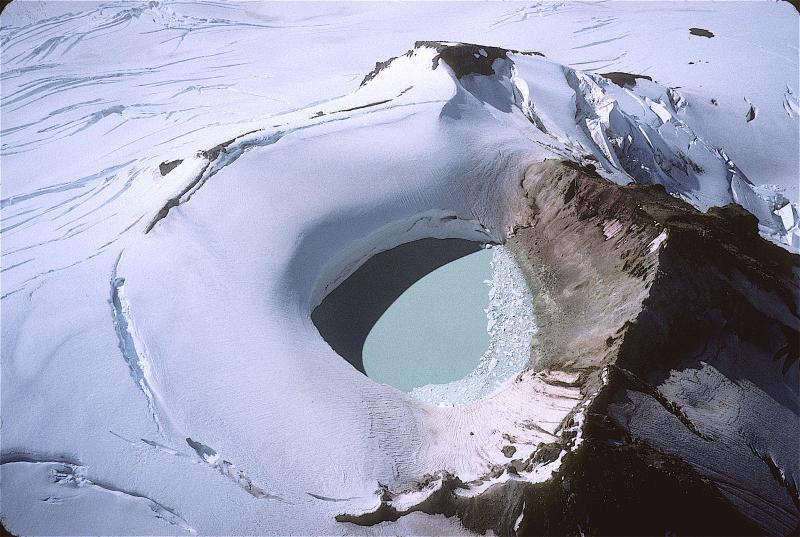 Mt. Douglas and its crater lake, Alaska Peninsula, Alaska. 