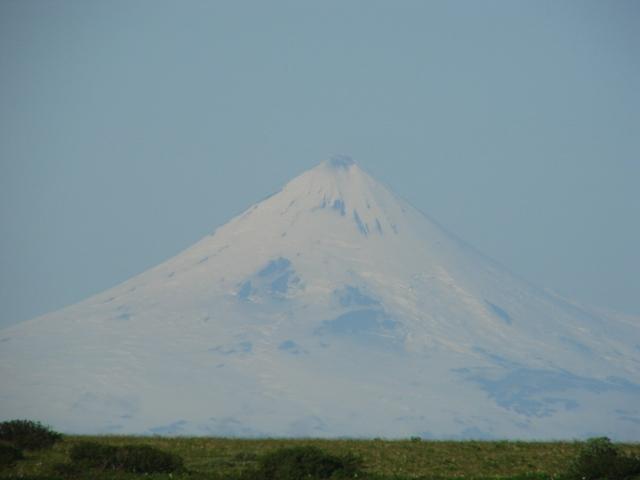 				Shishaldin volcano as viewed from Cold Bay, near Grant Point.			