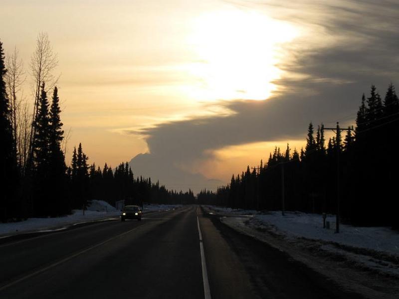 Photograph of Redoubt, evening of March 31, 2009, as viewed from Kalifornsky Beach Road, Kenai, AK. Photograph courtesy of Dave Flanders.