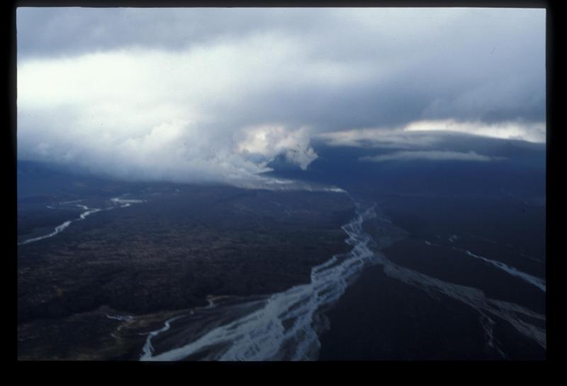 Westdahl eruption 1991. Northeast flow. 