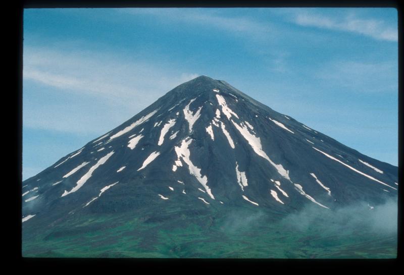 Summit of Cleveland volcano from the north, 1994. Photograph courtesy of M. Harbin. 