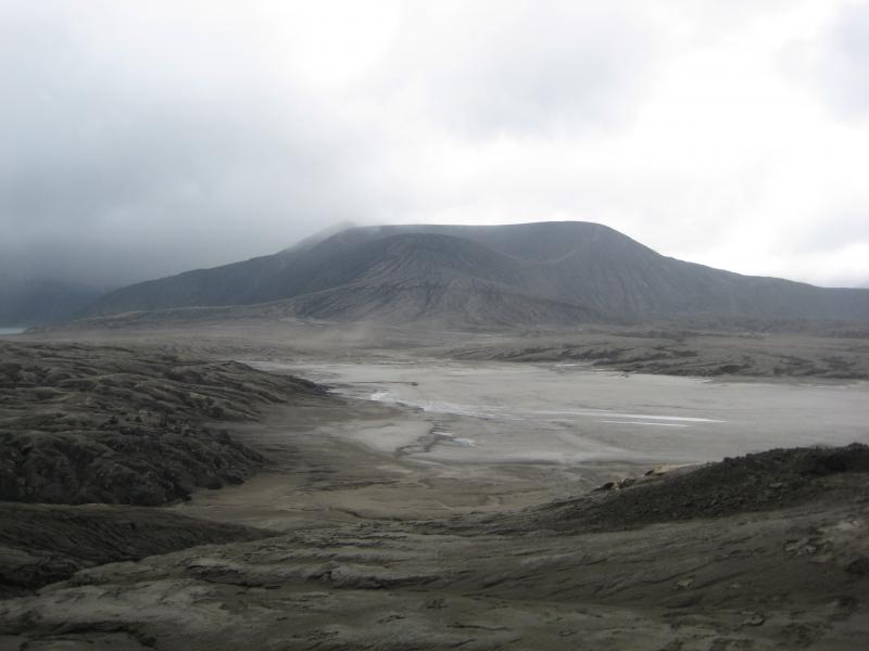 Okmok, 2010. The 2008 cone inside Okmok Caldera, viewed from the north.