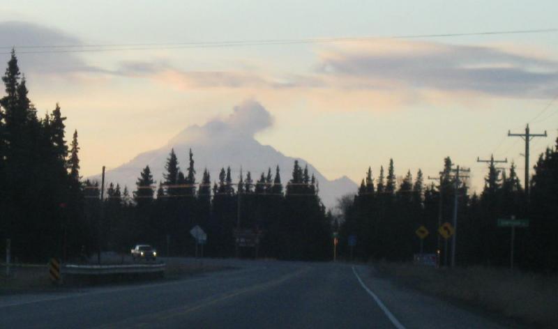 Redoubt, as viewed from Kalifornsky Beach Road, near Kenai, AK. Photograph courtesy of Dave Flanders.