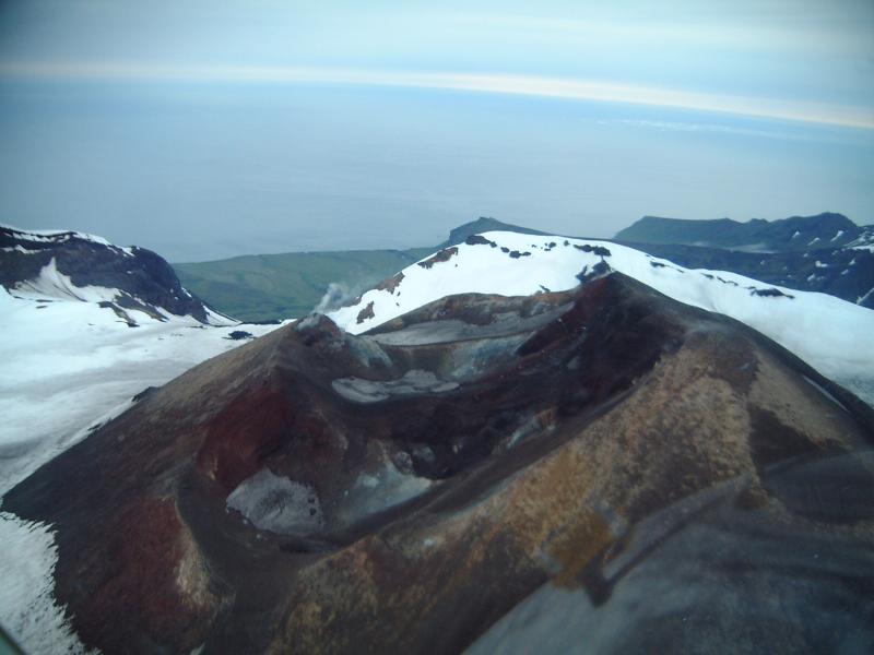 Akutan Island's active cone, photograph courtesy of Jeff Wynn.