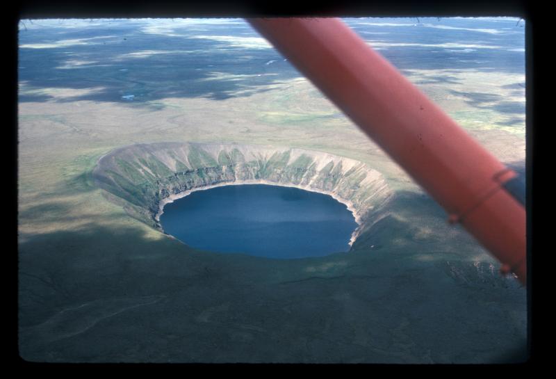 Maars of Nunivak Island volcanic field. Photograph, circa early 1970s, courtesy of Don Francis, McGill University.