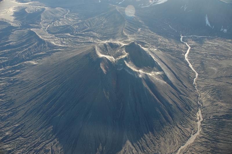 								Oblique aerial photograph of Cone C within Okmok caldera, taken August 14, 2010