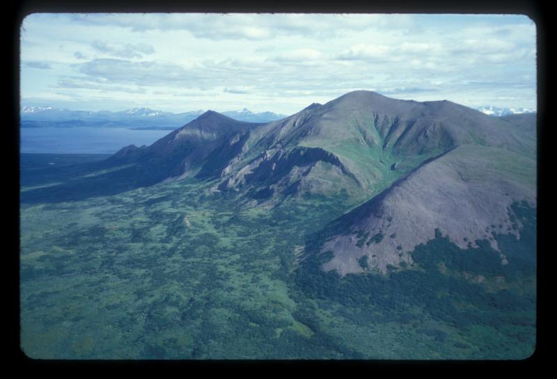 Aerial view of Blue Mountain. Photo courtesy of Wes Hildreth/USGS.				