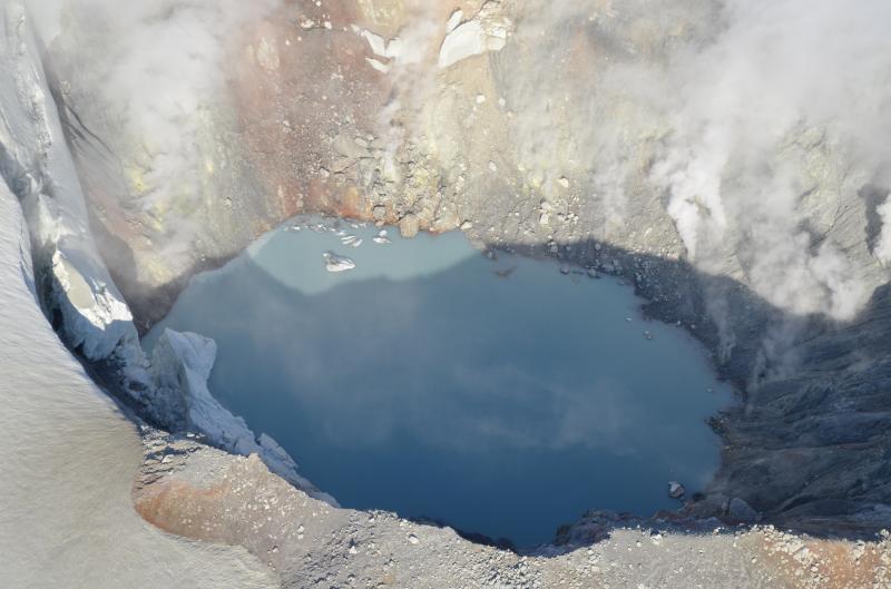 Photographs of craters and fumaroles at the summit of Makushin volcano, Unalaska Island, Alaska.