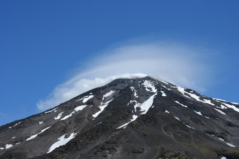 Looking eastwards at the summit of Kanaga Volcano, from seismic station KICM.