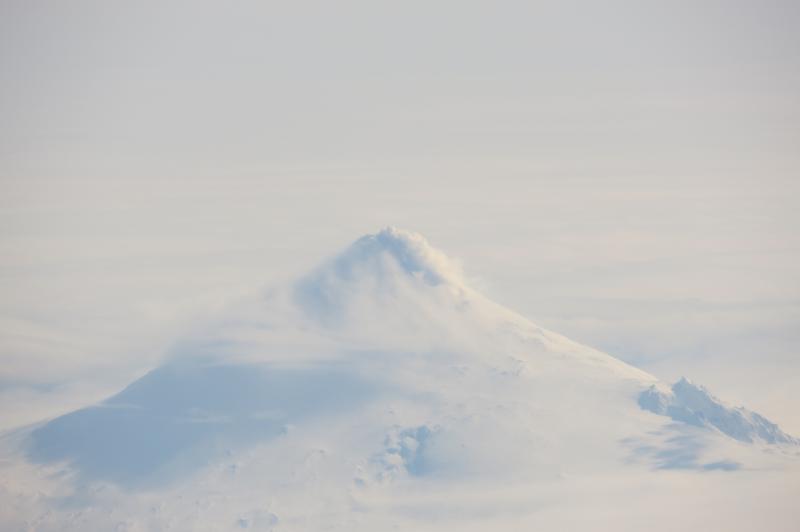Steaming from the summit of Shishaldin volcano, as viewed from PenAir flight to Dutch Harbor on the afternoon of March 20, 2014.