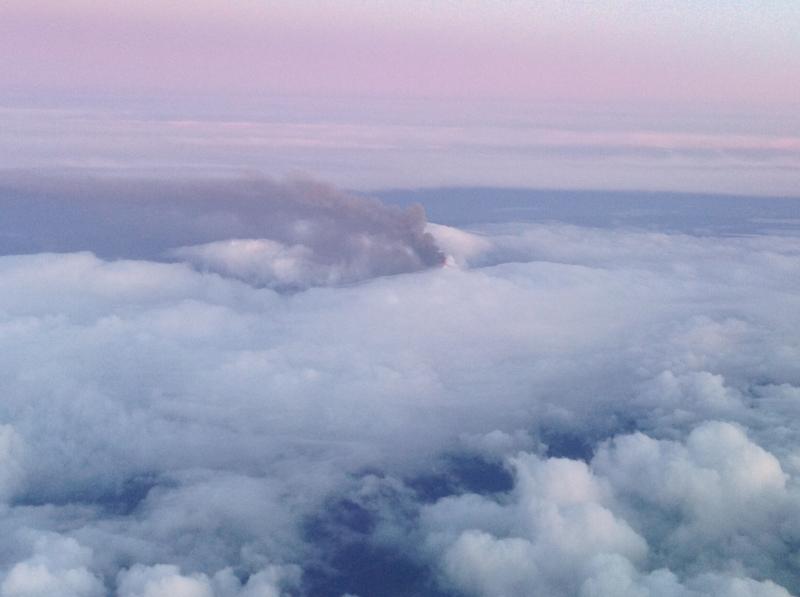 View of Pavlof&#039;s eruption plume on Friday, November 14, as seen from an aircraft. 