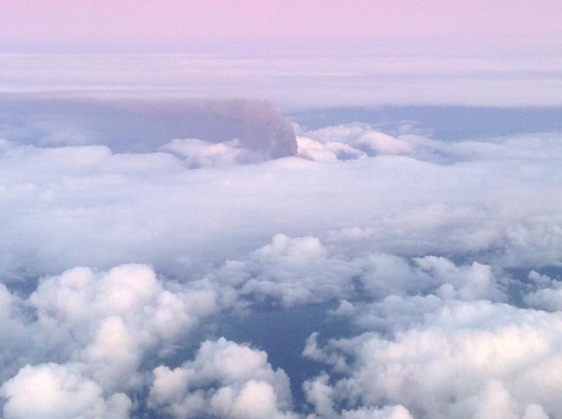 View of Pavlof's eruption plume on Friday, November 14, as seen from an aircraft. 