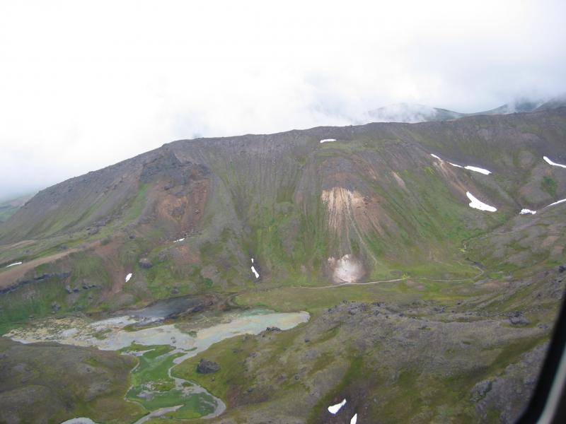 Geologic fieldwork Black Peak Caldera July 2003.