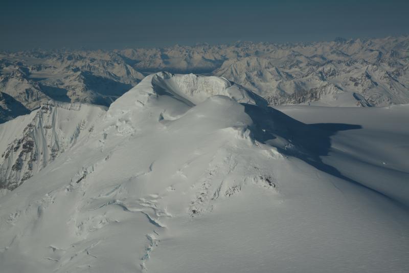 View from the northeast of the summit of Mt. Spurr volcano.