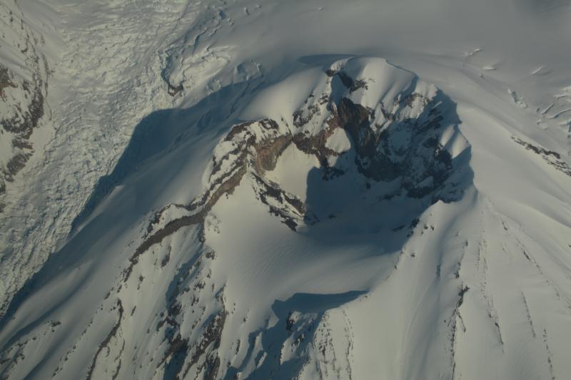 Crater Peak, the historically active satellite vent of Spurr volcano, located 3.5 km south of the summit of Mt. Spurr.  This view is from the southeast.