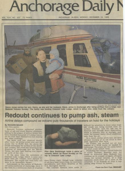 Anchorage Daily News headline for December 18, 1989. Image used with permission from Alaska Dispatch News.