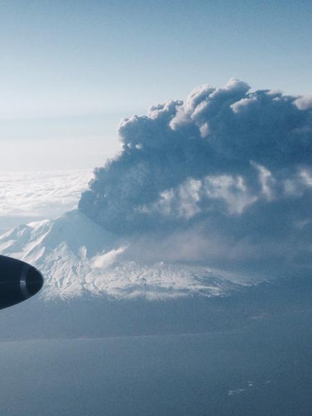 The eruption of Pavlof volcano, on the evening of March 27, 2016. Photo courtesy of Mark Beals.