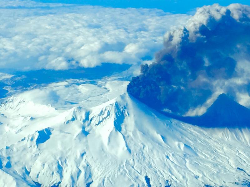 Pavlof volcano in eruption, March 27, 2016. Photo courtesy Robert Caporn.