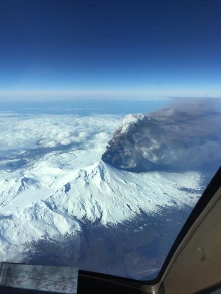 Pavlof volcano in eruption, March 27, 2016. Photo courtesy Robert Caporn.
