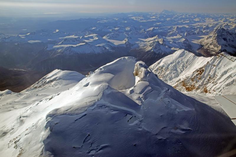 Aerial view of Mt. Spurr volcano from the north.