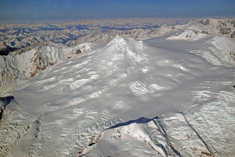 Aerial view of the Mt. Spurr volcano massif from the southeast.