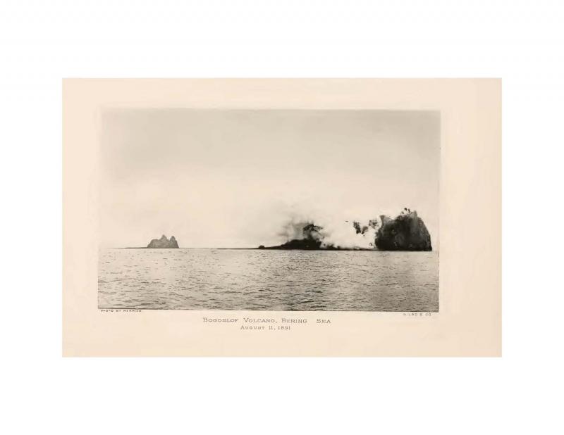 Bogoslof Volcano, photographed August 11, 1891, by C. Hart Merriam.