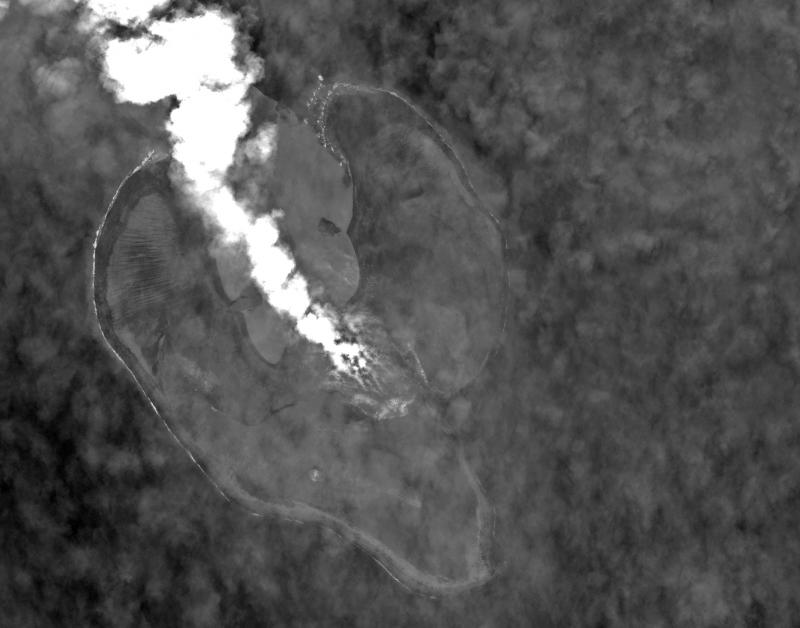 July 11, 2017 Worldview3 satellite image of Bogoslof Island. Image data provided under the Digital Globe NextView License. 