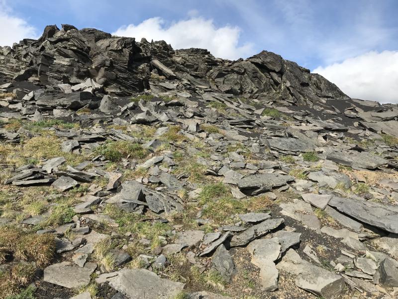 Shishaldin geology fieldwork, August 2018. Station 18MLSH044. Pleistocene-aged lava outcrop. 