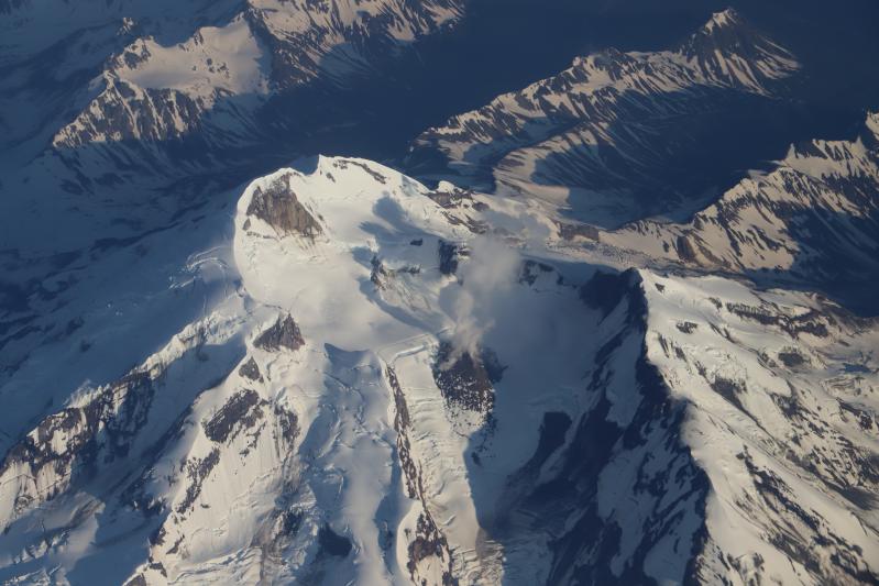 View of Redoubt from Alaska Airlines flight 161 on June 26, 2019.