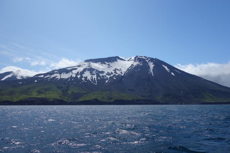Korovin volcano as viewed from the M/V Steadfast, off the NE shore of Atka island.
Station ID = 19AAJRS004