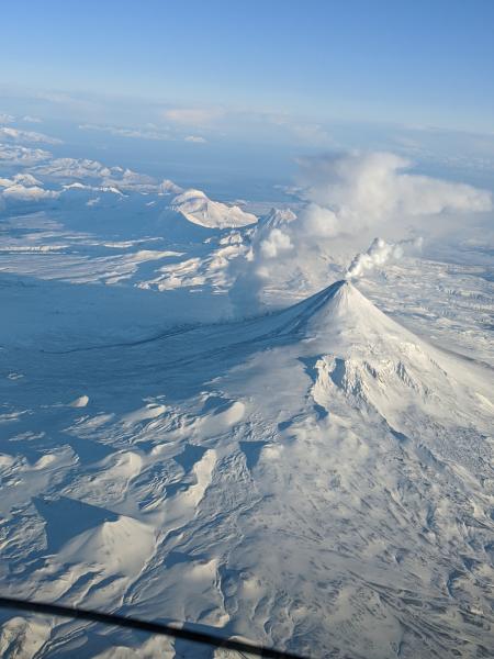 Shishaldin eruption, January 18, 2020. Photo courtesy of Matt Brekke. 