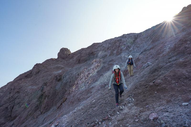 Fiona Eberhardt, and Alex Iezzi on Augustine volcano.

